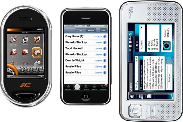 FIC Neo 1973 vs. Apple iPhone vs. Nokia N800 Comparison